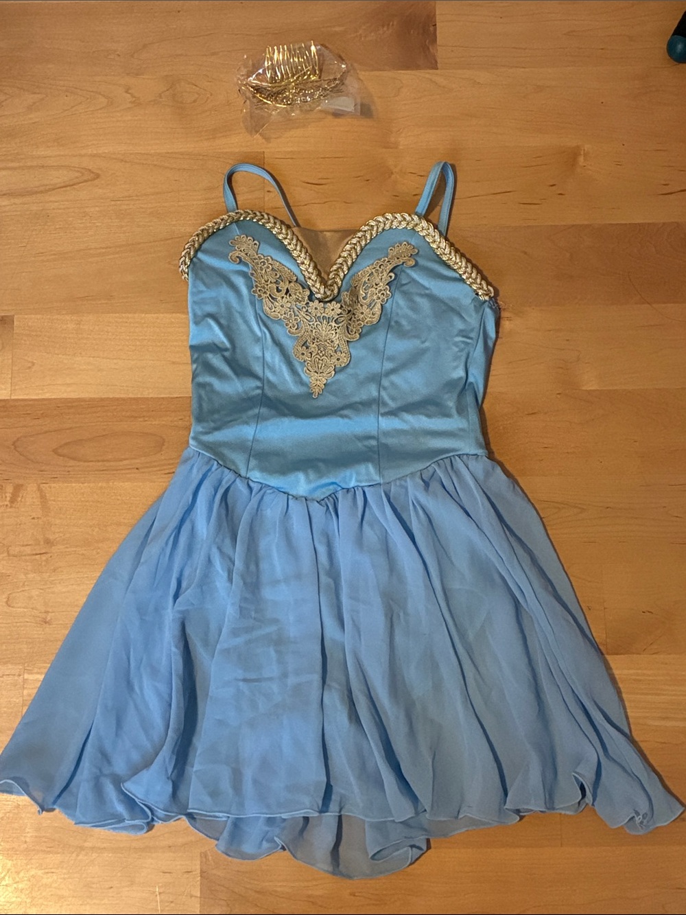 Weissman Light Blue Princess Costume with Gold Trim